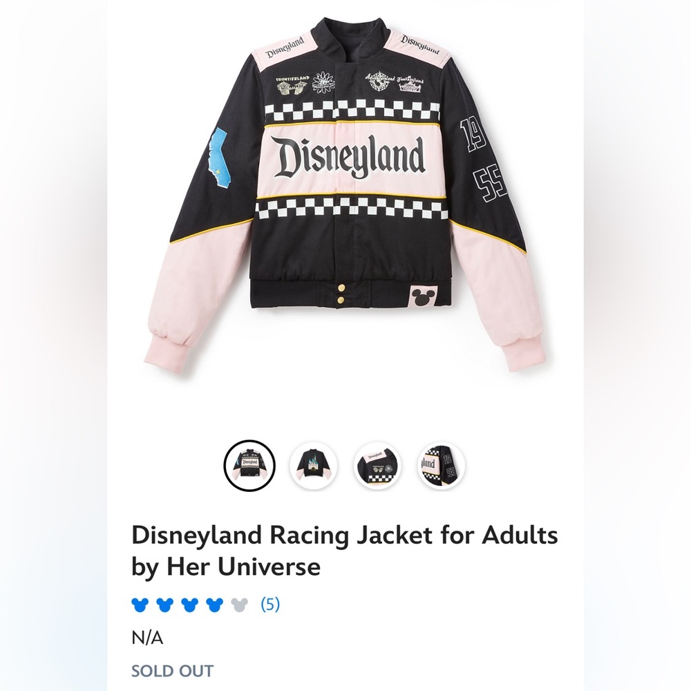 Her Universe Women’s Disneyland Racing Jacket - Pink and Black